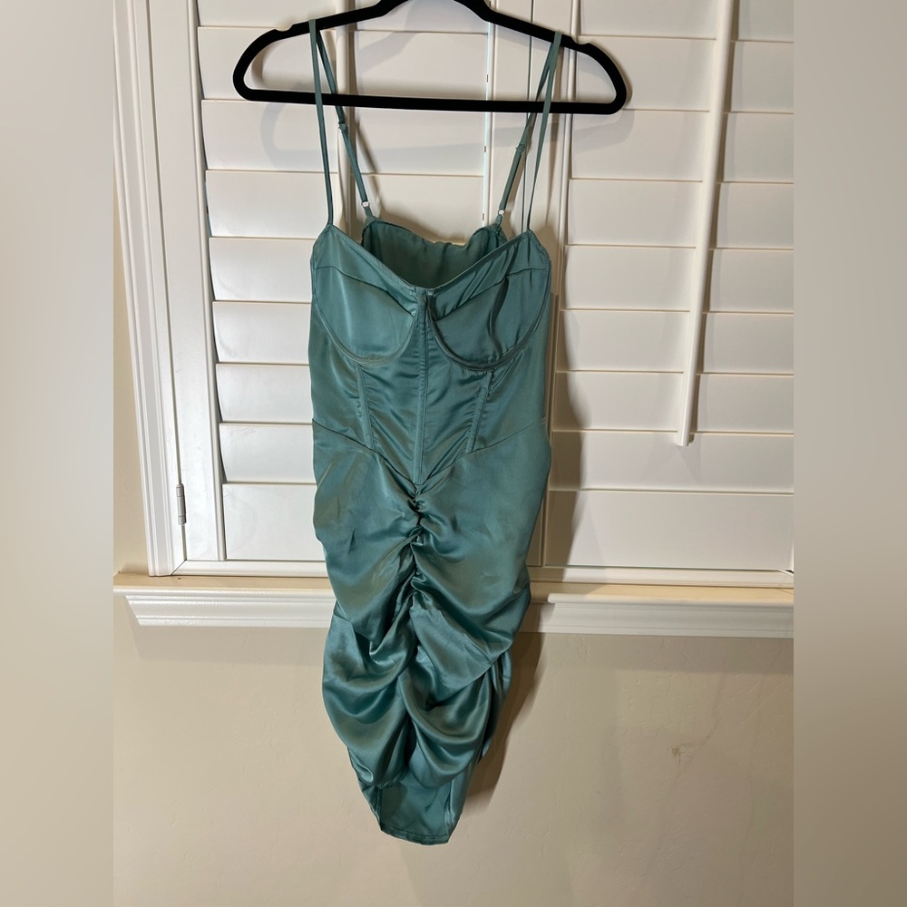 NWT size 10 PrettyLittleThing Teal Corset Dress